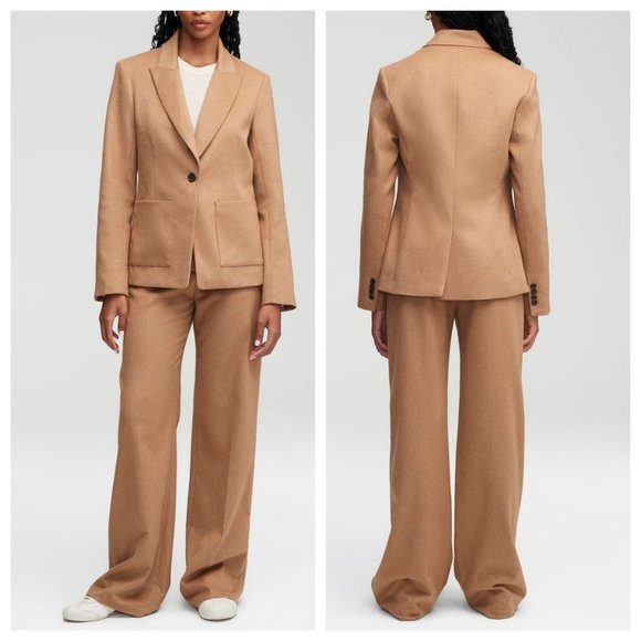 ARGENT Patch Pocket Blazer in Wool Camel